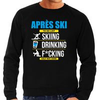 Apres ski trui to do list skieen zwart heren - Wintersport sweater - Foute apres ski outfit - thumbnail