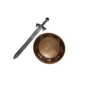 Verkleed speelgoed wapens Ridder/viking zwaard 58 cm en schild 32 cm - Kostuum accessoires