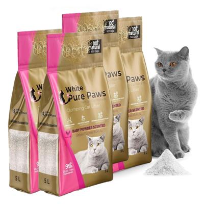 White pure paws kattenbakvulling bentoniet - Babypoeder - 20L