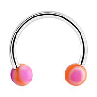 Circular barbell Chirurgisch staal 316L / Acryl Circular Barbells - thumbnail