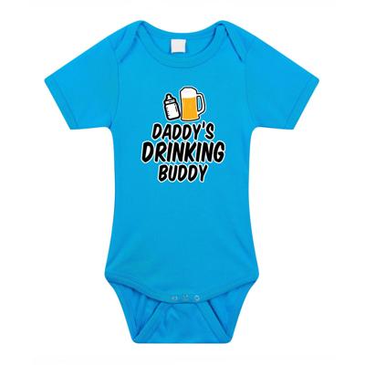 Rompertje Daddys drinking buddy - blauw - baby - geboorte cadeau / kraamcadeau