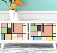 Meubel sticker patchwork kleurblokken Meubel sticker patchwork kleurblokken