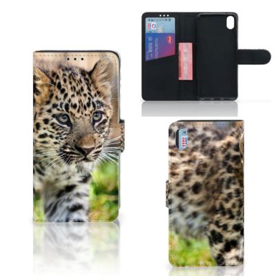 Xiaomi Redmi 7A | Telefoonhoesje | Met pasjeshouder | Baby Luipaard