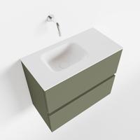 Toiletmeubel Mondiaz Ada | 60 cm | Meubelkleur Army | Lex wastafel Talc Links | Zonder kraangat