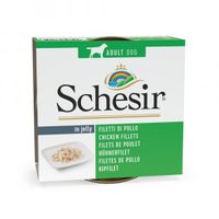 Schesir kipfilet (in jelly) natvoer hond (blikjes 150 g) 4 trays (40 x 150 g)