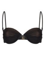 Self-Portrait haut de bikini en mesh - Marron