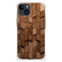 Stevig Telefoonhoesje voor iPhone 15 Wooden Cubes