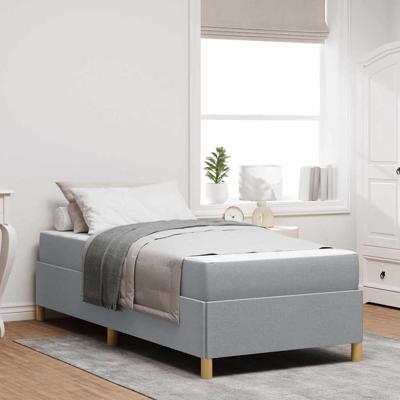 Boxspring bed Anders Lichtgrijs en Wit 100 x 200 cm Stof