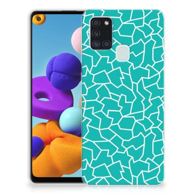 Samsung Galaxy A21s | Hoesje maken | Cracks Blue