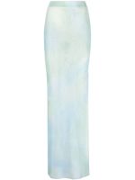 Off-White jupe longue transparente à motif tie dye - Bleu