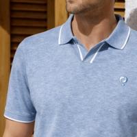 Heren Polo Stein | Mistblauw Melange