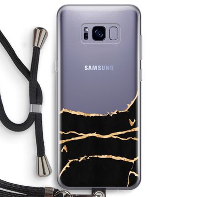 Gouden marmer: Samsung Galaxy S8 Transparant Hoesje met koord