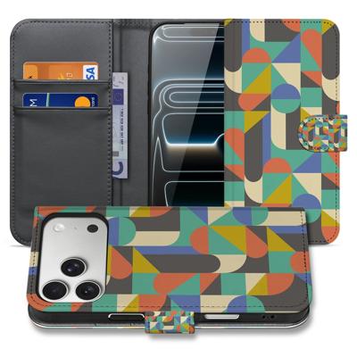 Apple iPhone 17 Pro | Bookcase | Hoesje Funky Retro Pasjes Kunstleer