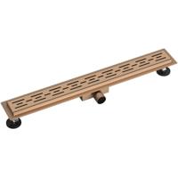 Douchegoot RVS 80cm met Geborsteld Koper Rooster en Vloerflens