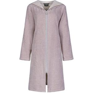 Cawö Cawo Home Dames Badjas Korte Badjas met Capuchon en Rits 6222 beere 44