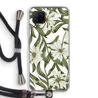 Wit bloemenpatroon: Huawei P40 Lite Transparant Hoesje met koord