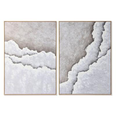 Schilderij Home ESPRIT Wit Beige Modern Strand 103 x 4,3 x 143 cm (2 Stuks)