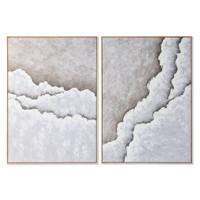 Schilderij Home ESPRIT Wit Beige Modern Strand 103 x 4,3 x 143 cm (2 Stuks)