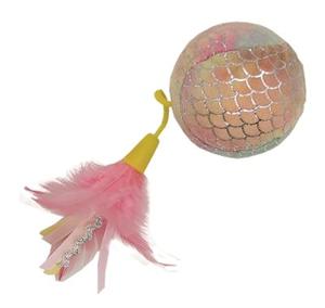 Cat 'n' caboodle Happy pet mermaid bal groot met veren roze