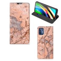 Motorola Moto G9 Plus | Standcase | Marmer Oranje