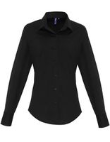 Premier Workwear PW344 Ladies Stretch Fit Poplin Long Sleeve Cotton Shirt - thumbnail