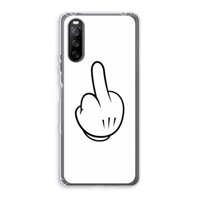 Middle finger white: Sony Xperia 10 III Transparant Hoesje