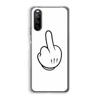 Middle finger white: Sony Xperia 10 III Transparant Hoesje