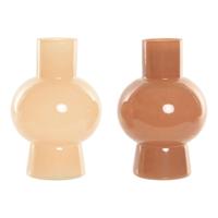 Vaas Home ESPRIT Crème Terra cotta Kristal 15 x 15 x 24 cm (2 Stuks)