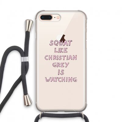 Christian Grey: iPhone 8 Plus Transparant Hoesje met koord