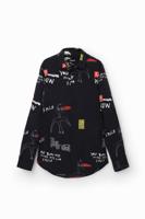 Arty shirt met teksten - BLACK - XXL