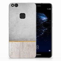 Huawei P10 Lite Bumper Hoesje Wood Concrete