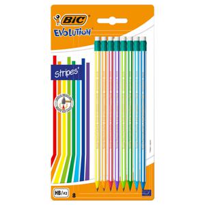 BIC Evolution Potloden met Gum, 8st.