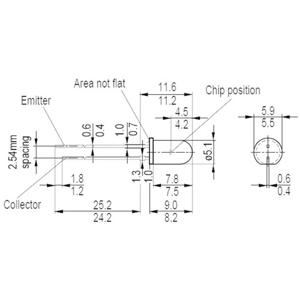 OSRAM SFH 300 FA-3/4 Fototransistor 5 mm 1100 nm 25 ° SFH 300 FA-3/4