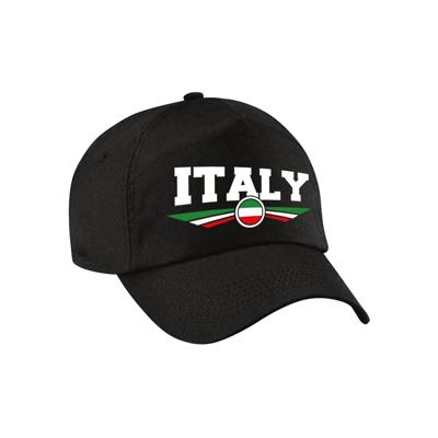 Italie / Italy land supporters petje - zwart - Volwassenen - Baseballcap - Sport - vlag thema