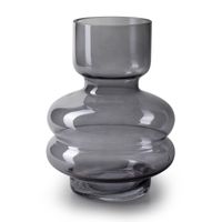 Bloemenvaas - smoke grijs/transparant glas - H20 x D15 cm   - - thumbnail