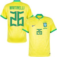 Brazilië Shirt Thuis 2022-2023 + Martinelli 26 - thumbnail