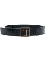 TOM FORD ceinture à effet peau de crocodile - Noir