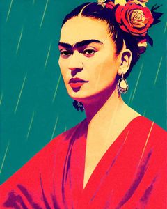 Frida Kahlo Portret Kunstdruk 40x50cm