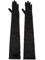 Dolce & Gabbana gants longs en satin - Noir