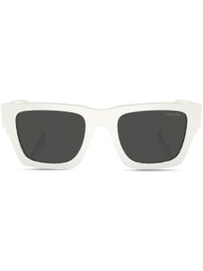 Prada Eyewear logo-lettering square sunglasses - Blanc