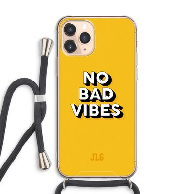 No Bad Vibes: iPhone 11 Pro Max Transparant Hoesje met koord