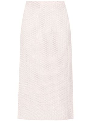Fabiana Filippi jupe en maille ajourée à sequins - Rose