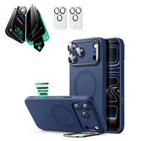 iPhone 17 Pro Max Cloud Soft Magnetic Case (Camera Control, Stash Stand) Armorite Privacy Protection Bundle - Navy Blue