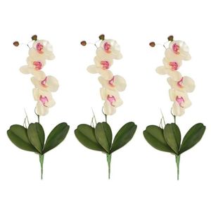 3x Wit/Roze Orchidee/Phalaenopsis kunstplanten 44 cm voor binnen