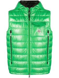 Moncler gilet matelassé à patch logo - Vert