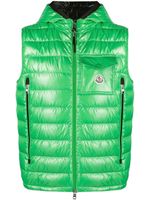 Moncler gilet matelassé à patch logo - Vert