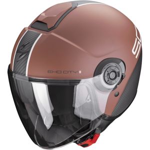 SCORPION EXO-City II Carbo Mat, Jethelm of scooter helm, Bruin-Zwart