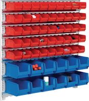Promat Magazijnbakset | H1000xB1010xD255mm | staal | verzinkt | met magazijnbakken 45 x MK5 rood | 12 x bMK4 lauw - 9000453890 9000453890
