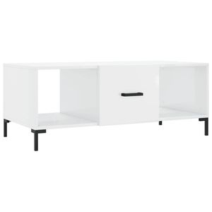 vidaXL Salontafel 102x50x40 cm bewerkt hout hoogglans wit