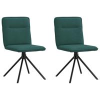 Eetkamerstoelen 2 st stof donkergroen
